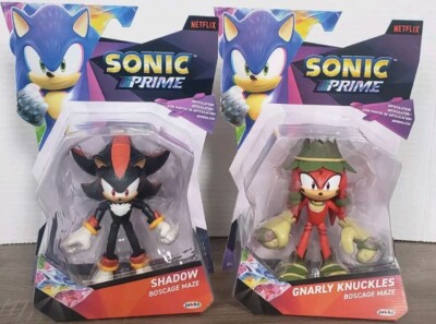2023 JAKKS Pacifc Sonic Prime Figures -  SHADOW And GNARLY KNUCKLES Boscage Maze
