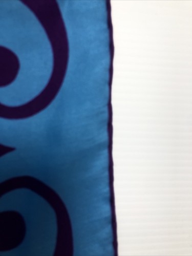 Vintage 1970's Jacqmar Scarf, SILK Vibrant Blue Purple Scroll 29”x29” VGC Signed - Picture 4 of 5