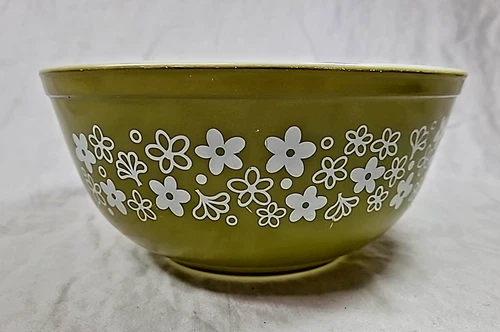 Pyrex #403 / 2 1/2  Qt Spring Blossom Green Bowl - Very Good / #2