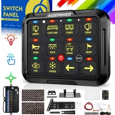 12 Gang Switch Panel RGB LED Light Bar Relay System 12V/24v Marine Boat Truck