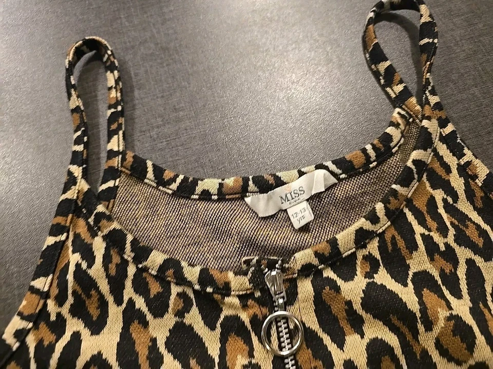 Girls 12-13 years Leopard Print Party Smart dress summer holiday clothes next d - Image 2 of 4