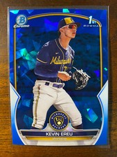 2023 Bowman Chrome Sapphire Kevin Ereu #BCP-229 1st Prospect Milwaukee Brewers