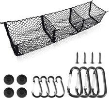 59" Longer Mesh Storage Net Heavy Duty Cargo Net with 3 Detachable Pocket