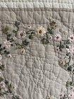 Vintage  Hand Quilted Ribbon Flower Wreaths Patchwork Quilt 90x87 queen #180 — photo 4