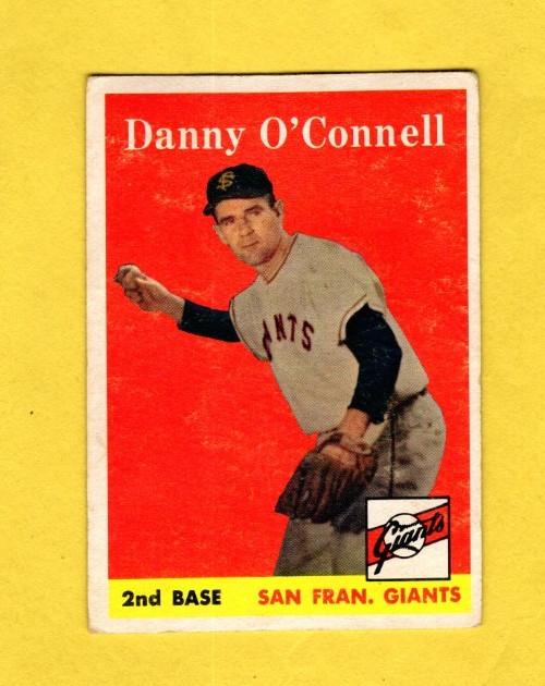 1958 Topps Danny O'Connell #166 San Francisco Giants VERY GOOD FREE SHIPPING
