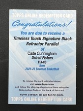 Topps Online Redemption Bowman Timeless Touch Signature Black Cade Cunningham