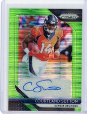 2018 Panini Prizm Football Green Pulsar Rookie Autograph #RA-CS Cortland Sutton