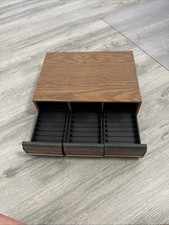 Vintage 1980s Musicmate 3 Drawer 40 Cassette Holder Case Faux Wood Cabinet