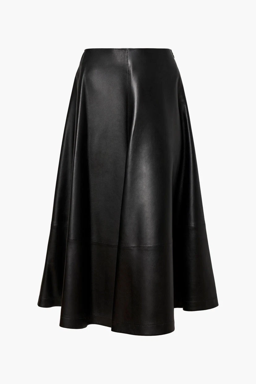 Altuzarra Core-5023 Black Leather Midi Skirt Size 38 A-Line Designer
Opens in a new window or tab