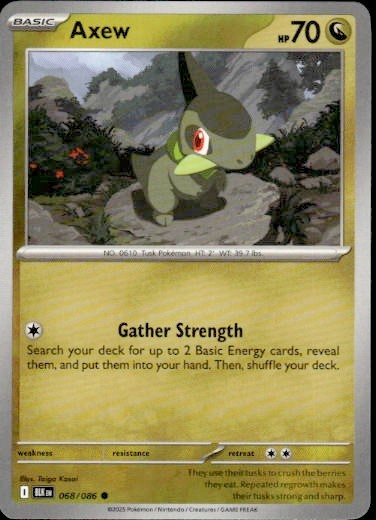 Pokemon TCG SV: Black Bolt Axew 068/086