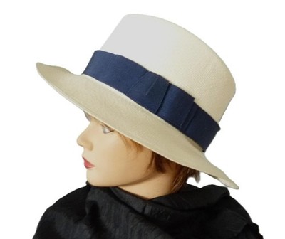 Authentic Panama made in France natural straw fedora hat 59