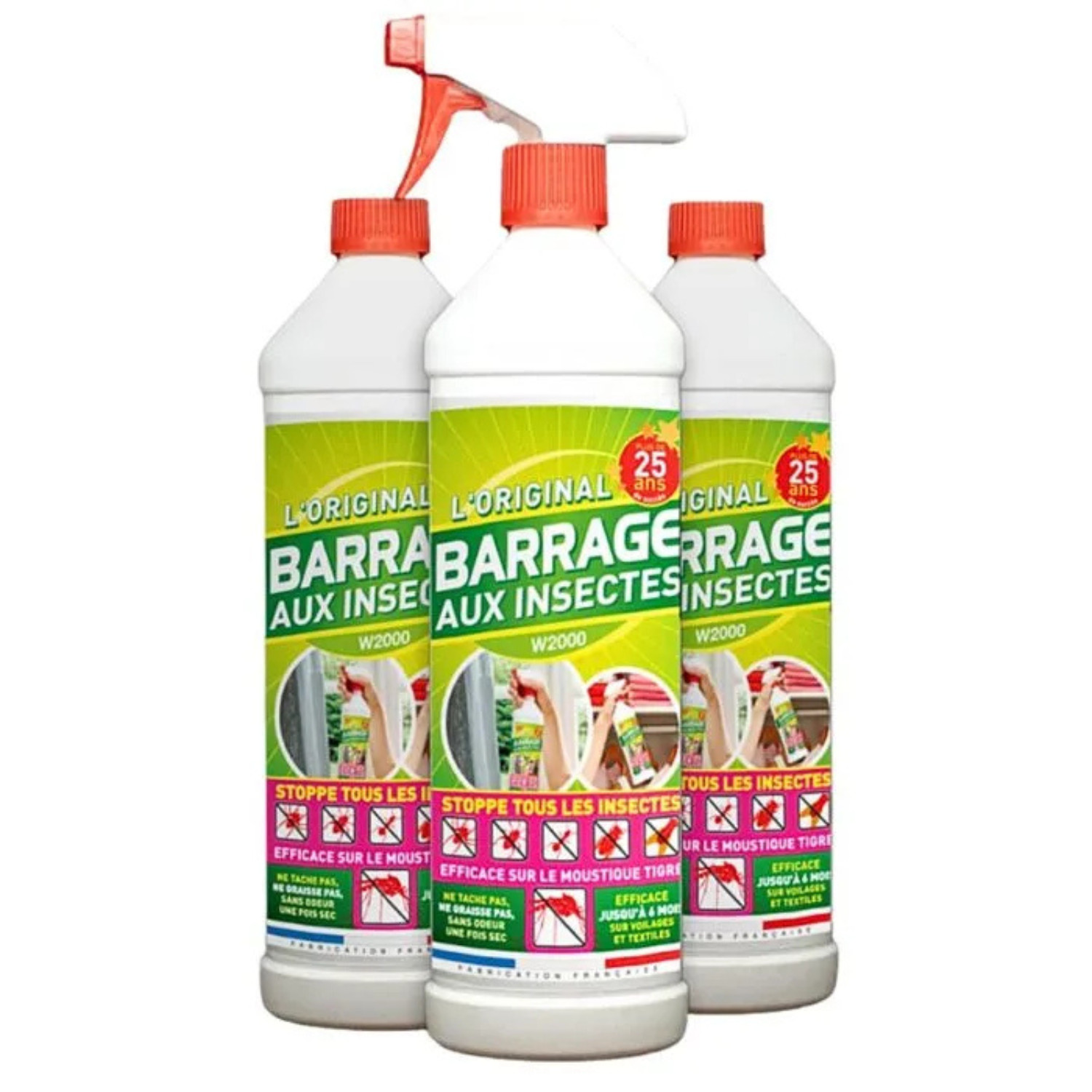 Barrage Insectes W2000 anti moustiques pour stopper l'invasion des mouches dans la maison 3L