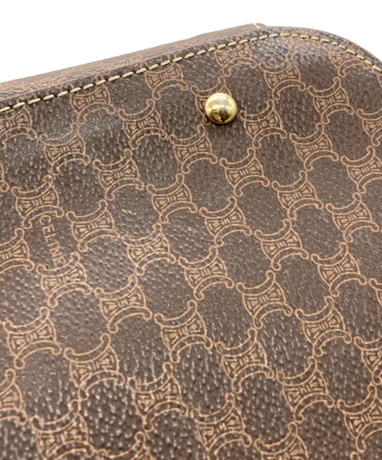 Celine Macadam Pattern Drawstring Shoulder Bag Br… - image 6