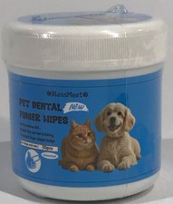 Dog/Cat Pet Dental Finger Wipes Plaque Buildup Removal 50 Count EXP 04/2028