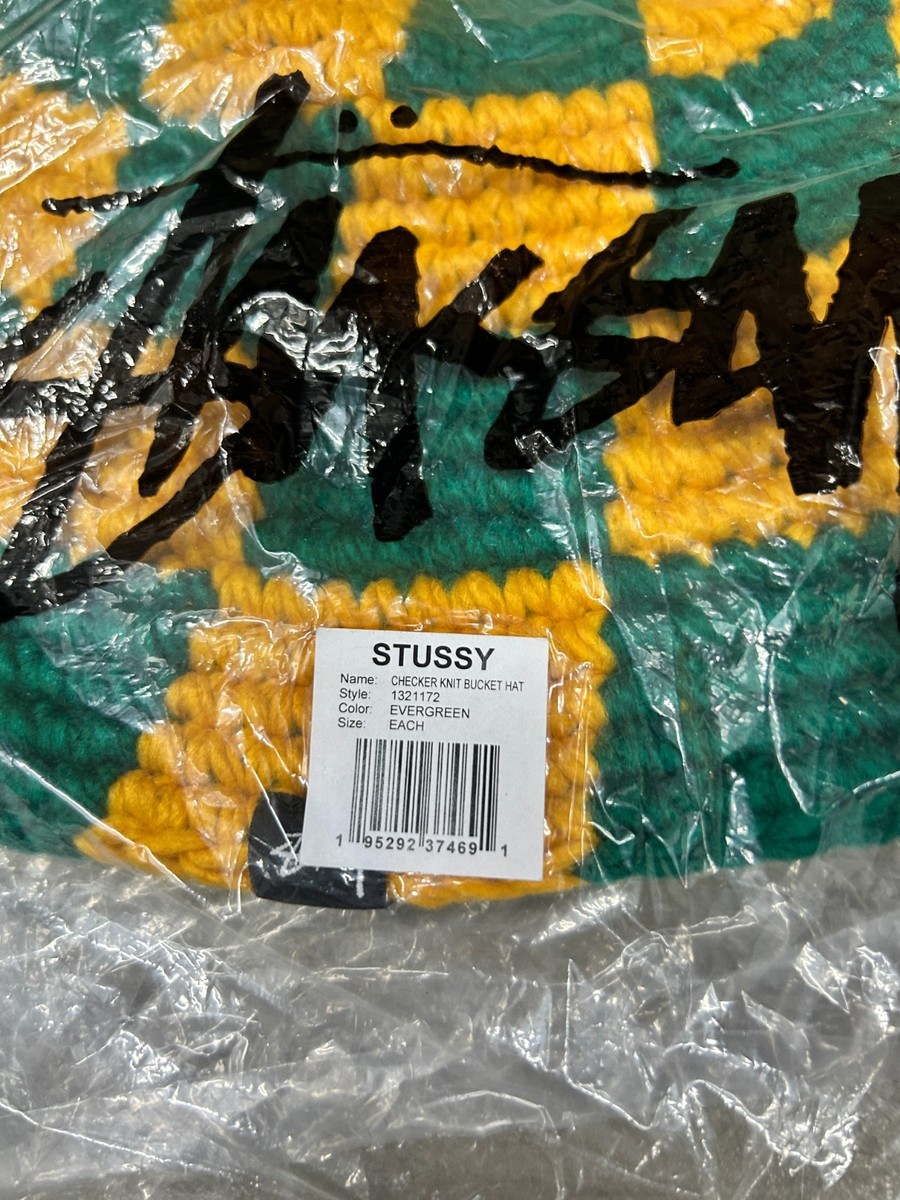 Stussy BUCKET HAT CHECKER KNIT YELLOW / GREEN | eBay