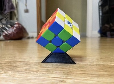 Black Rubik's Rubiks Cube Stand For Rubiks Puzzle Cube Plastic 3D Printed
