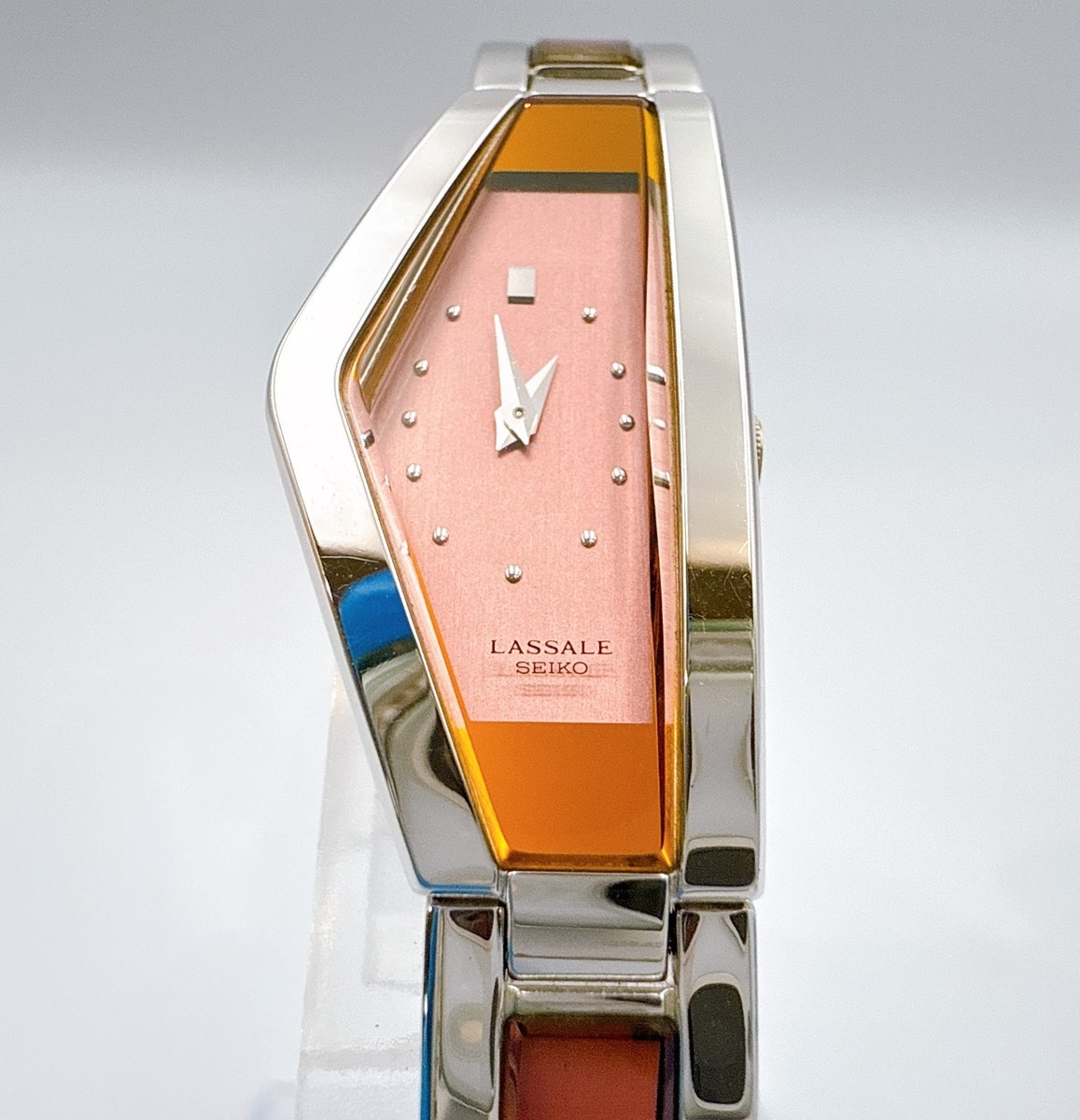 SEIKO LASSALE Half Moon 1E20-3B60 Women's Pink Dial Quartz Watch