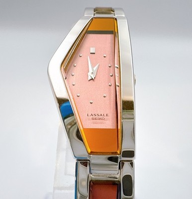 稼働品 SEIKO LASSALE 1E20-2A00 クォーツ レディース SEIKO LASSALE Half Moon 1E20-3B60 Women's Pink Dial Quartz Watch