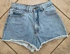 Vintage l.e.i. Riding Wear Denim Shorts Raw Hem Size 27  Waist High Ride