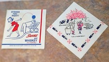 FOUR 1950s SQUIRT SODA "SNOW-BALL" BAR NAPKINS...NOS & MINT