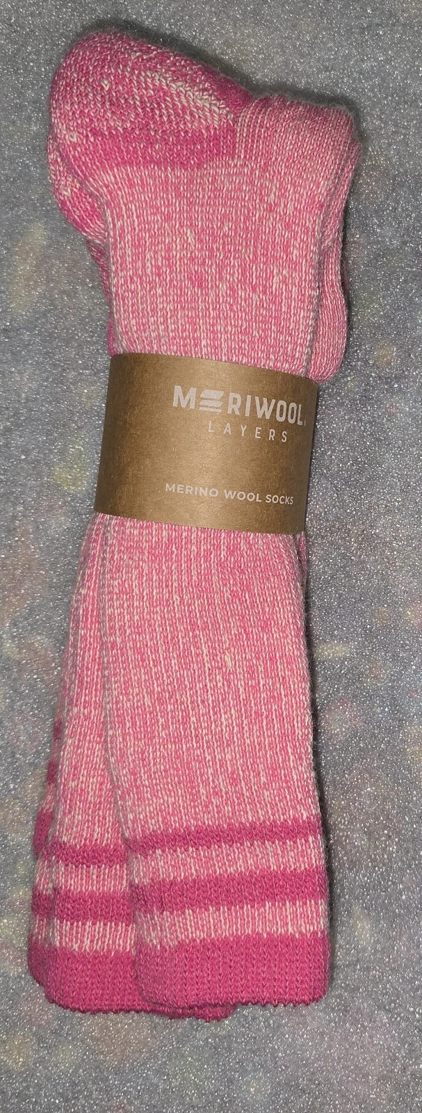 Meriwool Merino Wool Blend Heavy Weight Crew Hiking Socks 3 Pairs Pink Size L
Opens in a new window
