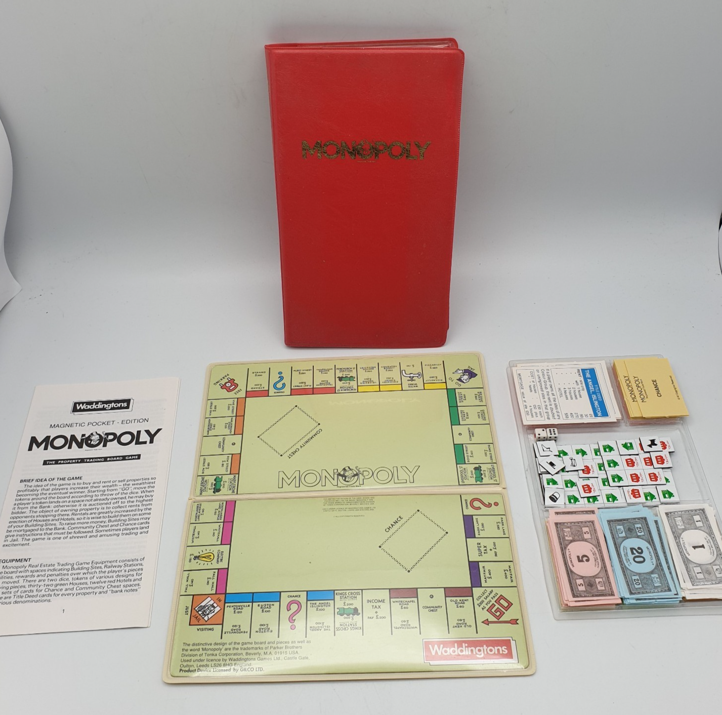 Vintage 1989 Waddingtons Monopoly Magnetic Pocket Edition Travel Board Game