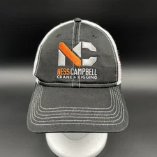 Ness Campbell Crane Rigging NC USA Flag Black Hat Cap Mesh Snap Back Adjustable