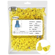 600PCS Yellow Wire Connectors Nuts, Winged Electrical Wire End Connectors Cap...