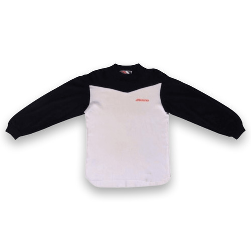 Vintage Mizuno Made In Japan Long Sleeve Baseball T Shirt White Navy M