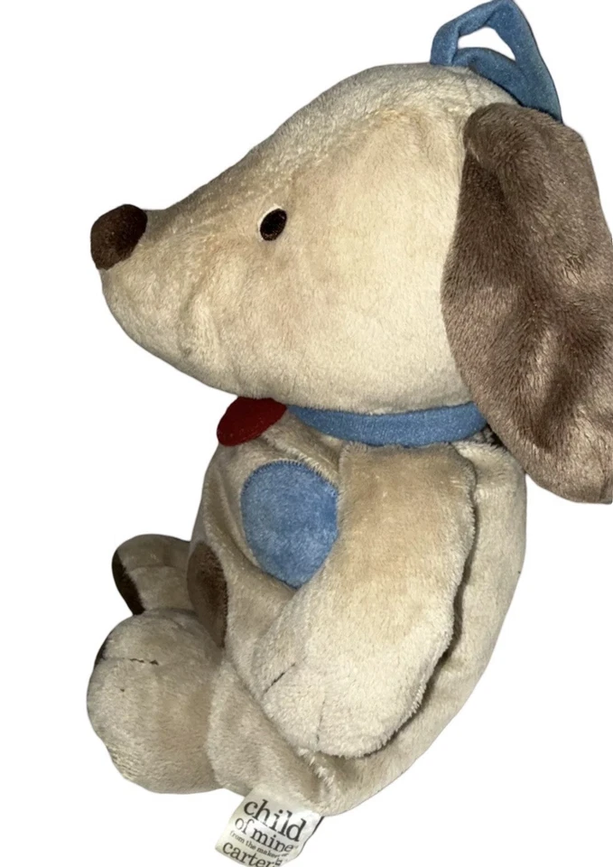 CARTERS Child of Mine Tan Plush Spotted Musical Puppy Dog Hanging Crib Pull Toy - Image 4 of 4