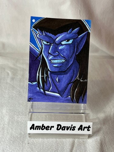 ACEO OOAK Amber Davis Original Illustration Art Card - Goliath Gargoyles Fan Art
