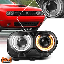 For 15-23 Dodge Challenger Passenger Right Side Black Housing Headlight/Lamp