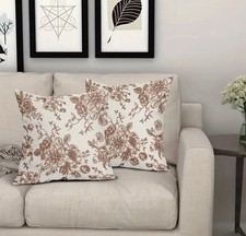 Country Farmhouse 18x18 Pillow Covers 2-Pack Vintage Look Printed Front New