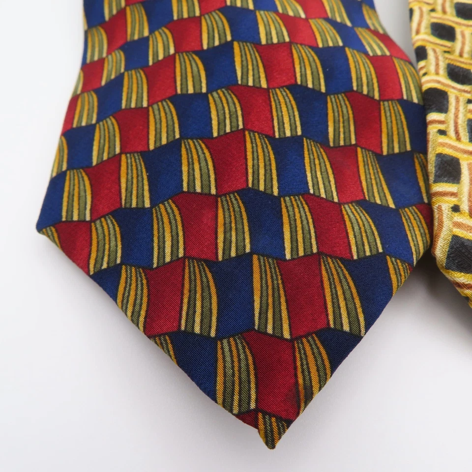 Cocktail Collection 领带丝绸黑色蓝色红色 4 英寸宽 56 英寸长 3 件装 — 第 2/4 张图片