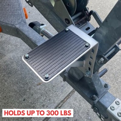 Non-Slip Rubber Trailer Step 300lb Max Load Boat Trailer Heavy Duty Steel Pad