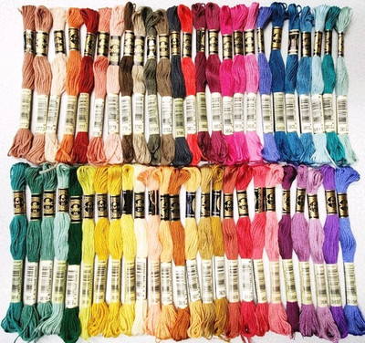 50 DMC 25 Embroidery Floss Lot of 50 Different Colors 3772 thru 3838 FULL Skeins