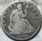 1890 50c Seated Liberty Half Dollar. Attractive Circulated Details, Scratches