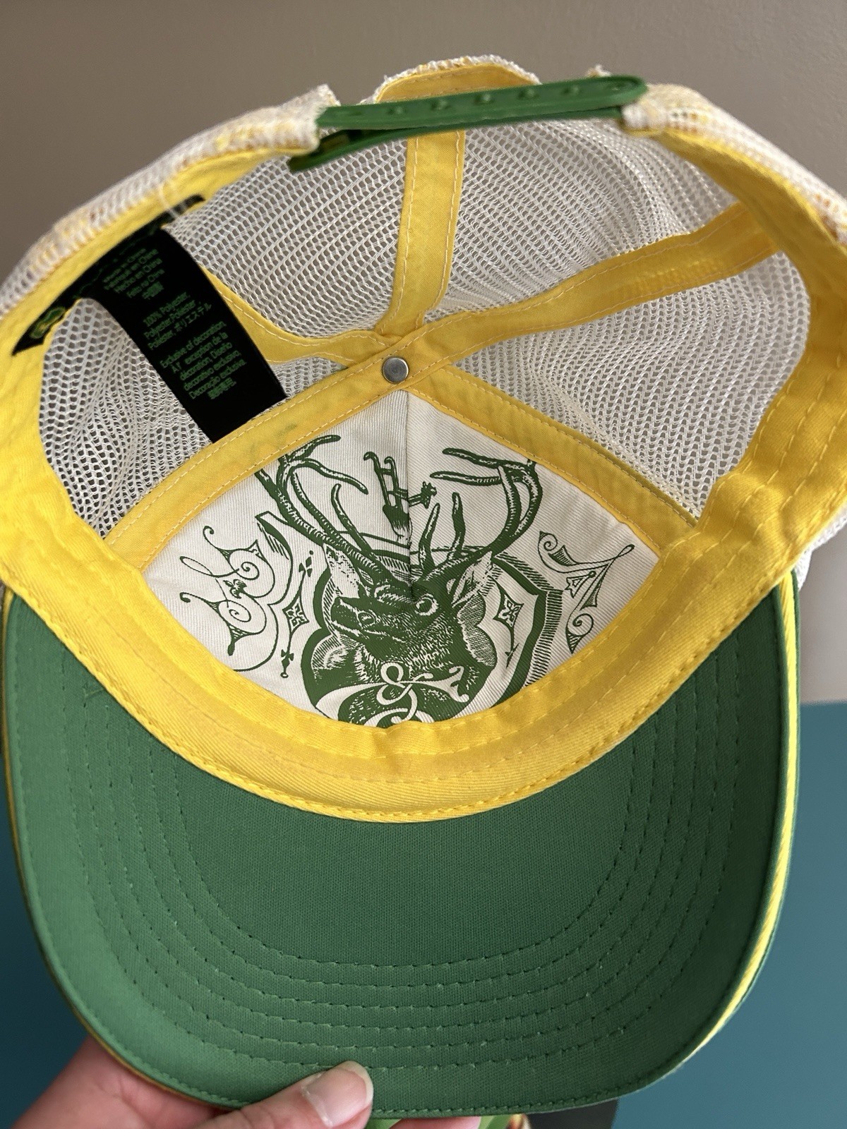 RARE John Deere Snapback Mesh Trucker Hat Promo Quality Farm Equipment Patch HTF image 7