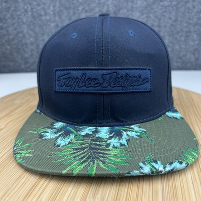 #ad Troy Lee Designs Hat Cap Snapback OSFM Black Floral Print Visor Logo Patch $22.88