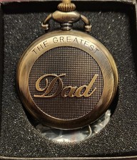 The GREATEST Dad Engraved Quartz Pocket Watch Father's Day Gift