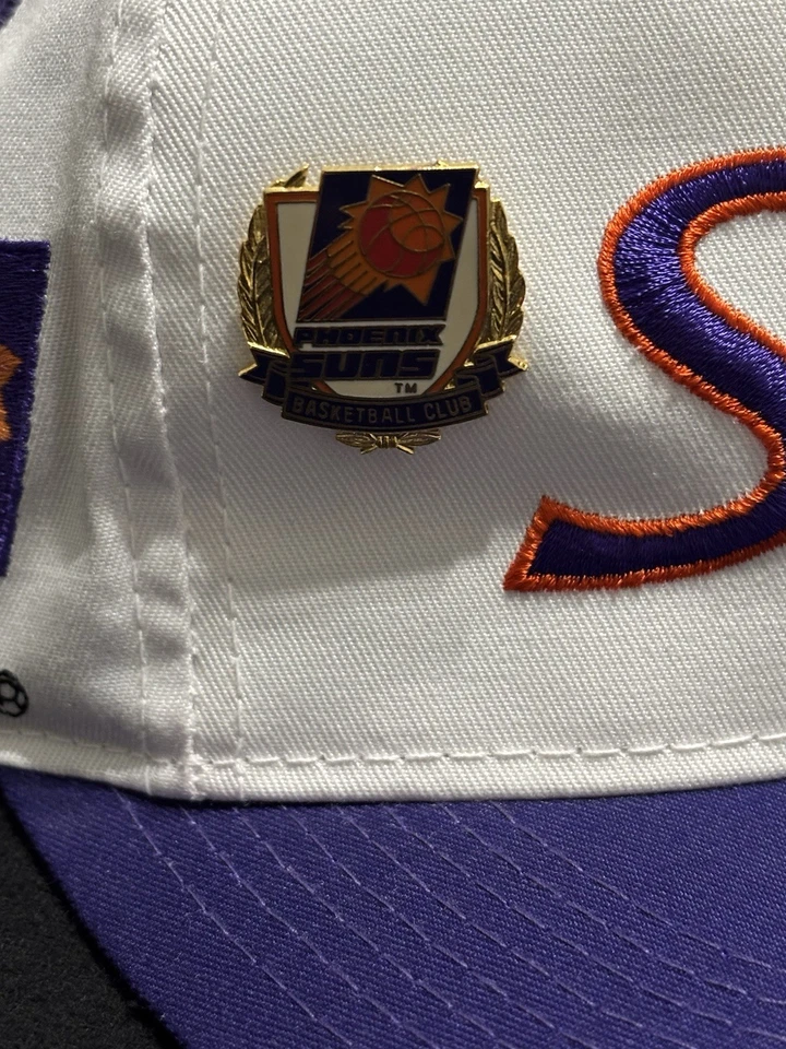 Vintage 90s Sports Specialties Phoenix Suns Script White Snapback Hat Cap NBA - Image 3 of 4