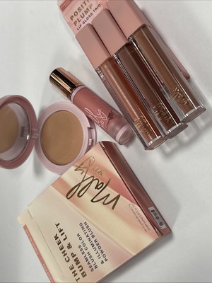 Mally the Cheek Bump and Lift Pink Blush & Illuminator & Lip Trio Gloss Set