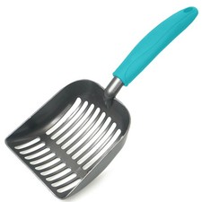 Frxat Metal Cat Litter Scoop - Non Stick Small, Coated Aluminum-Aqua Handle