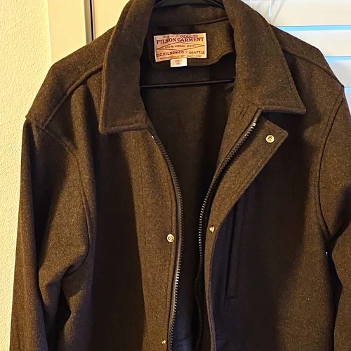 Filson Garment Men’s Brown Wool Mid-Length Jacket Zip/Button Front Size XXL video thumbnail