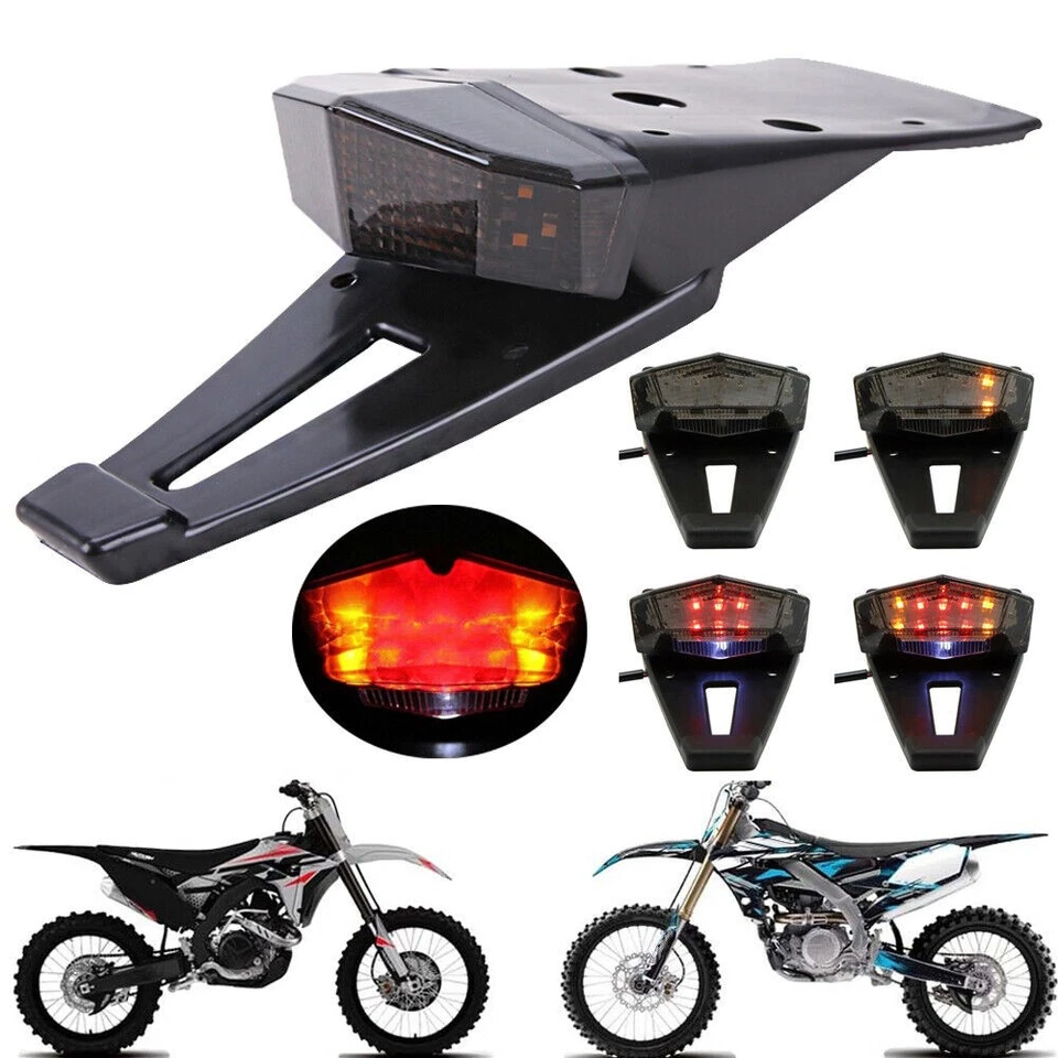 Luz trasera de freno de guardabarros trasero universal LED señal de giro todo terreno suciedad bicicleta de enduro Foto 2 de 4
