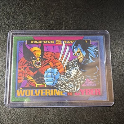 Marvel Famous Battles Wolverine vs Cyber 1993 SkyBox Series IV #161