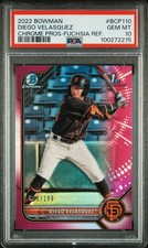 2022 Bowman Chrome Prospects Diego Velasquez Fuchsia Refractor /199 PSA 10