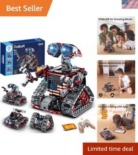 Creative 4-in-1 Robot Building Set with Rechargeable Remote for Kids 8-12
