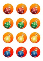 Muffinaufleger Muffins Kindergeburtstag Weihnachten Christbaumkugeln WN04