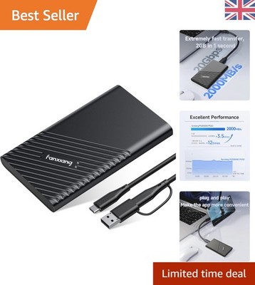 500GB SSD Externe Festplatte - Ultraschnelles USB 3.2, Ideal für PC & Spielekonsolen